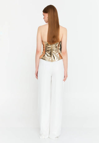 BUSTIER GOLD AYA — Fleurs piquées main