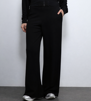 PANTALON SELMA — MAILLE RAYÉE NOIRE
