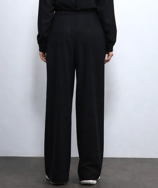 PANTALON SELMA — MAILLE RAYÉE NOIRE