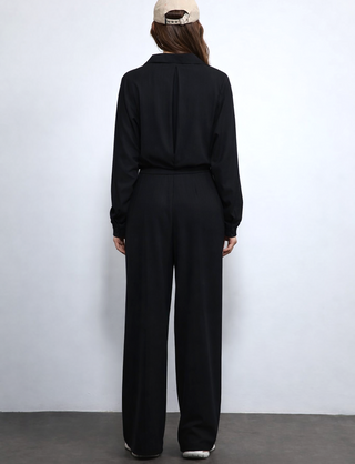 GILET ZIPPÉ SELMA — MAILLE RAYÉE NOIRE