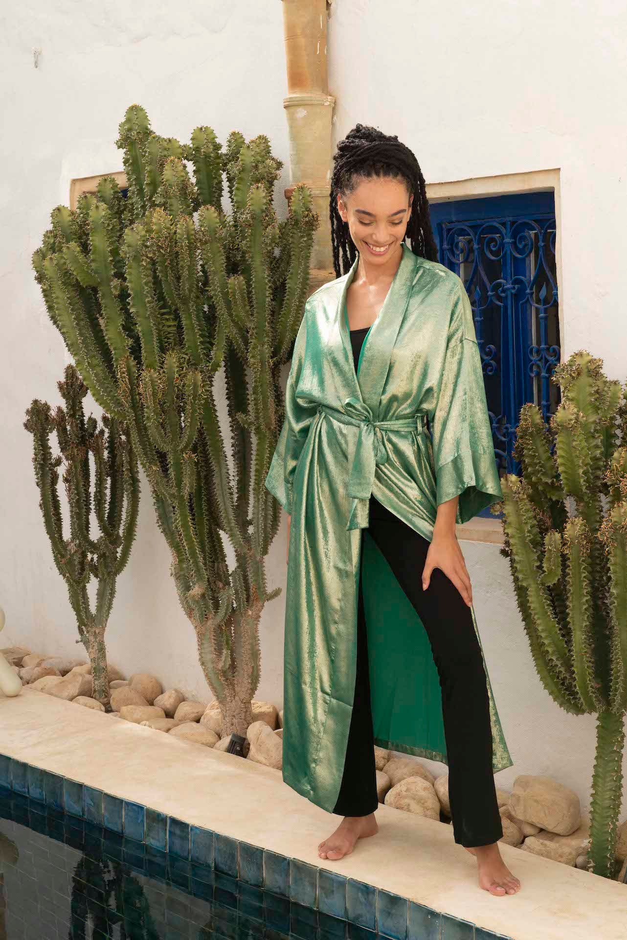 Kimono Elsa Vert – Fillandises Paris