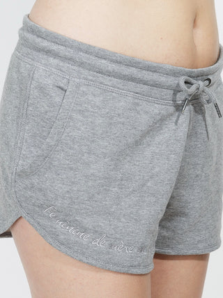 Gray embroidered shorts