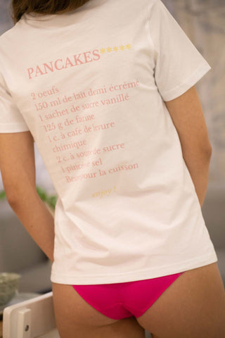 White T-Shirt - Pancakes